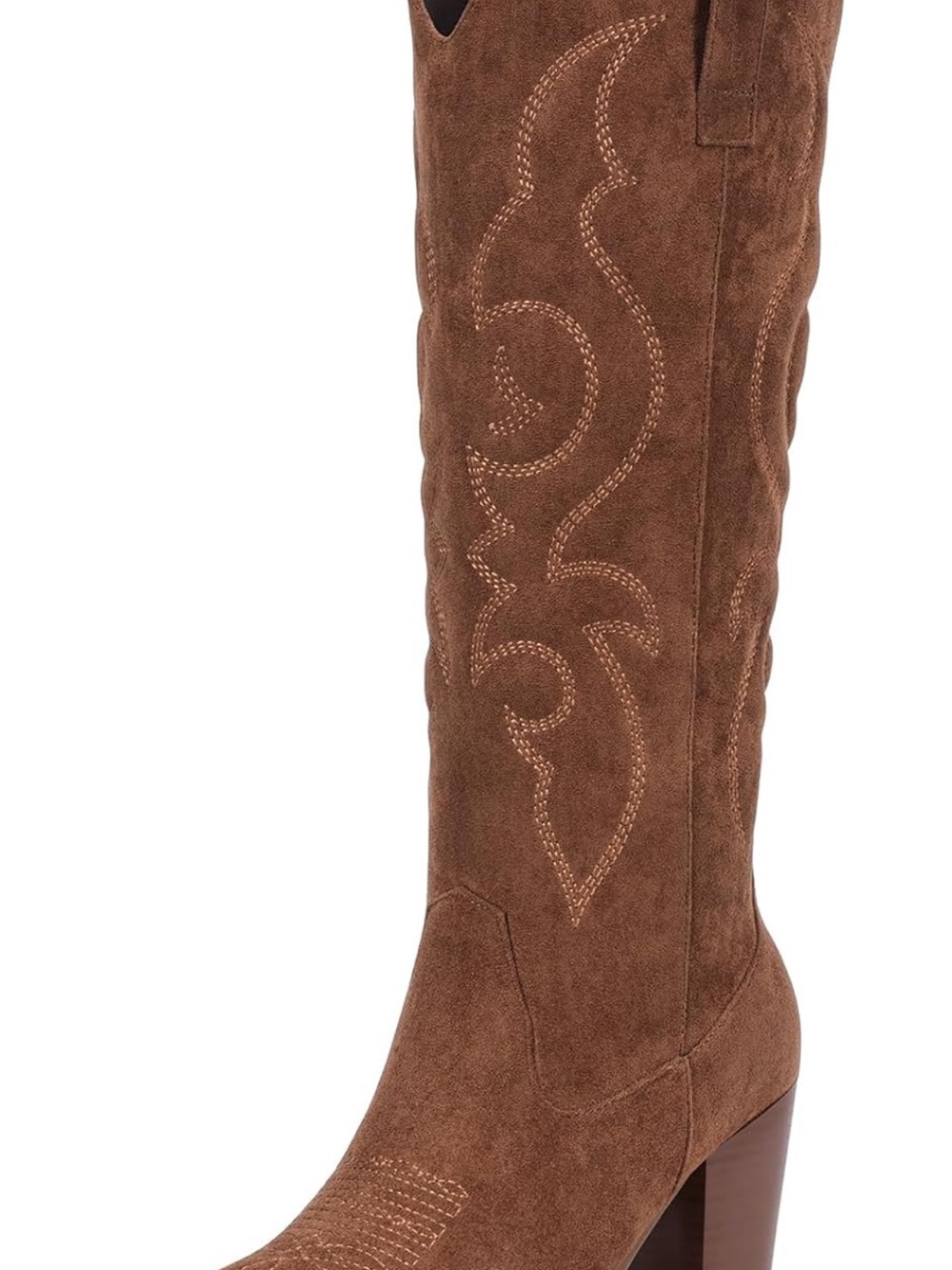 Brown Suede Western Knee-High Women's Boot